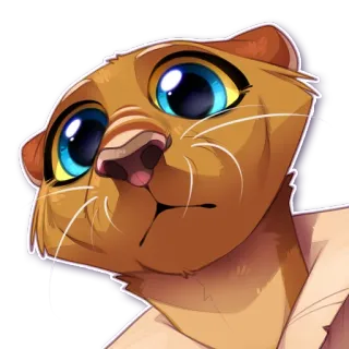 😮 gato, animal, dibujo animado, mono, peludo telegram sticker
