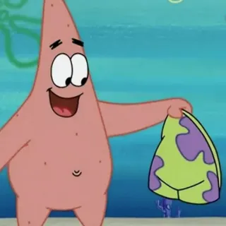 ✨ Patrick Star Spongebob Squarepants 뚱이, 스폰지밥, 만화 캐릭터, 니켈로디언, 속옷 telegram sticker