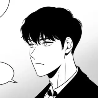 🍸 Mann, Anzug, Schwarzweiß, Porträt, Anime-Stil, Illustration telegram sticker