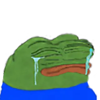 😢 Pepe the Frog 佩佩, 青蛙, 伤心, 表情包 telegram sticker