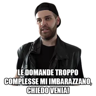 🤔 LE DOMANDE TROPPO COMPLESSE MI IMBARAZZANO, CHIEDO VENIA! итальянский, смущен, извини, сложные вопросы, стикер whatsapp sticker