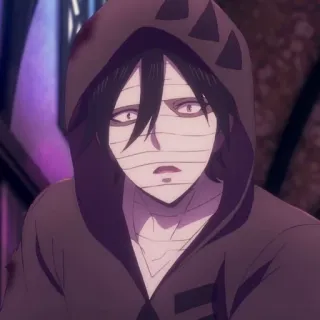 🖤 Zack Angels of Death Anime, Karakter, Hoodie, Perban, Zack, Angels of Death telegram sticker