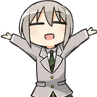 🙆‍♀️ アニメ, マンガ, キャラクター, ちびキャラ, 制服, かわいい whatsapp sticker