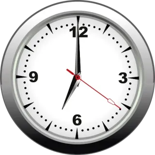 🕖 clock, time, analog, white, hour, minutes telegram sticker