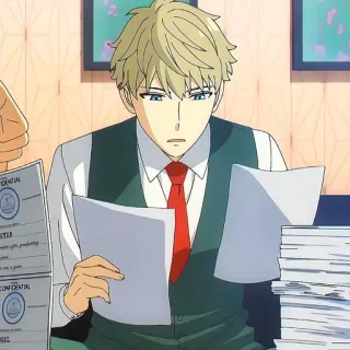 🙂 Loid Forger Spy x Family Anime, Spia, Riservato, Agente, Documenti, Loid Forger telegram sticker