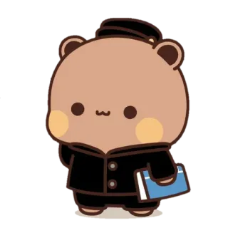 🐻 Bär, süß, Tier, Schuluniform, Buch, Schüler, Cartoon, Kawaii telegram sticker