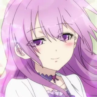 📉 anime, gadis, rambut ungu, imut whatsapp sticker