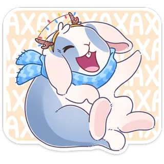 😆 AXAXA kelinci, bunny, syal, natal, lampu, meriah telegram sticker