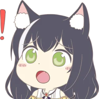 ❗️ anime, catgirl, exclamation, shocked, cute telegram sticker