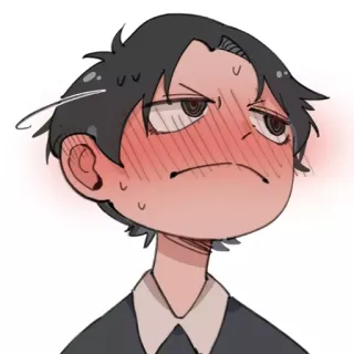 ♨️ Anime, gêné, rougissant, dessin animé, mâle, garçon telegram sticker