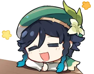 😵 Venti Genshin Impact Anime, Genshin Impact, Venti, Lucu, Senang whatsapp sticker
