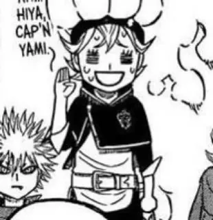 🌟 Asta Black Clover HIYA, CAP'N YAMI. Аниме, Манга, Чёрный клевер, Аста, Капитан Ями telegram sticker