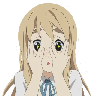 😱 anime, girl, cute, sparkling eyes, shy, hiding face telegram sticker