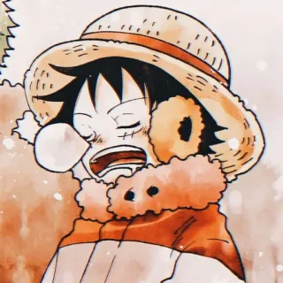 ❗️ Monkey D. Luffy One Piece Anime, One Piece, Luffy, Cartoon, Winter, Leuk telegram sticker