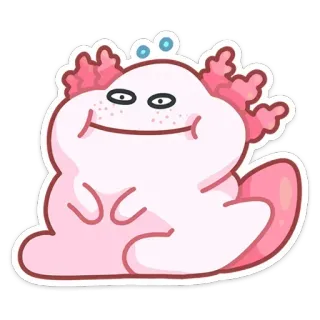 ☺️ axolotl, sticker, dessin animé, rose, mignon, animal whatsapp sticker