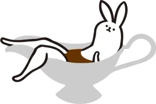 ☕ coniglio, relax, carino, animale, cartone animato, coniglietto telegram sticker
