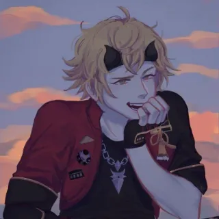 🐕 Thoma Genshin Impact アニメ, トーマ, 原神, キャラクター, ゲーム, 金髪 telegram sticker