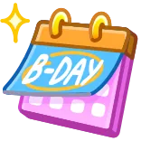 π B-DAY verjaardag, kalender, feest, evenement, groet telegram sticker