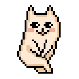 ☺️ cat, pixel art, cute, animal whatsapp sticker