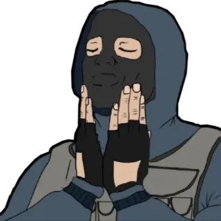 ☺️ zamaskowany, mężczyzna, taktyczny, sprzęt, kominiarka, rękawice telegram sticker