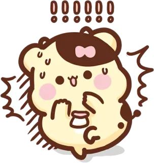 😧 kawaii, cute, cartoon, hamster, animal telegram sticker