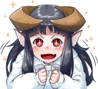 😍 anime, horns, elf ears, cute, sparkling, manga, chibi telegram sticker