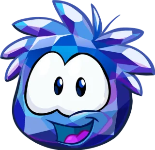 💎 Club Penguin, Puffle, Blu, Diamante, Gioco, Cartone animato telegram sticker