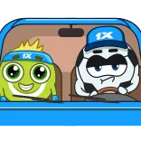 🚘 1X Мультфильм, Вождение, Автомобиль, Футбольный мяч, Талисман whatsapp sticker