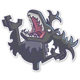😡 monstre, dessin animé, créature, effrayant, dents telegram sticker