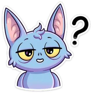 ❓ ? point d'interrogation, chat, confus, mignon, dessin animé, autocollant, illustration telegram sticker