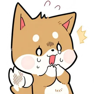 😱 犬, 子犬, 漫画, 可愛い, 動物, 幸せ, 柴犬 telegram sticker