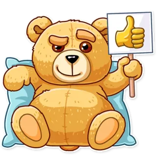 👍 boneka beruang, jempol ke atas, Suka, persetujuan, kartun, lucu telegram sticker