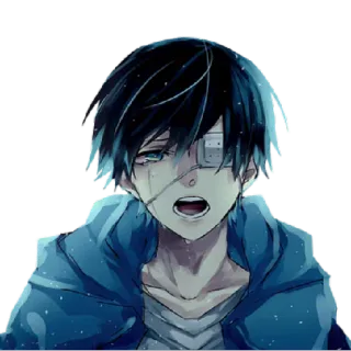 😭 Anime, Junge, weinend, traurig, emotional, Charakter telegram sticker