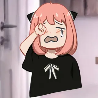 😭 Anya Forger Spy x Family Anime, Spy x Family, Anya Forger, Weinend, Traurig, Cartoon telegram sticker