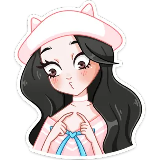 🥺 애니메이션, 소녀, 카와이, 귀여운, 스티커, 만화, 여자 telegram sticker