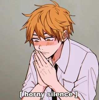 🥵 horny silence Аниме, Мем, Фанатское творчество, Выражение, Тишина telegram sticker