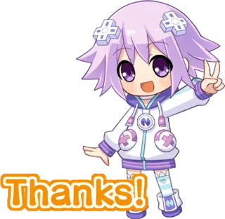 ✌️ Thanks! Anime, Obrigado, Fofo, Chibi whatsapp sticker