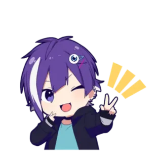 ✌️ 动漫, Q版, 可爱, 卡哇伊, 卡通, 漫画, 男孩 telegram sticker