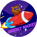 🚀 GRIZZLY ROCKET ours, fusée, grizzli, dessin animé, espace, animal telegram sticker
