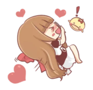 😍 Anime, Niedlich, Cartoon, Herzen, Mädchen telegram sticker