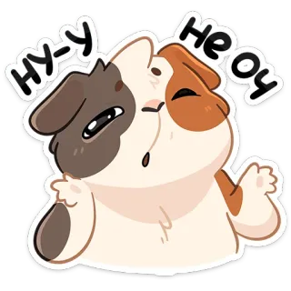 🫤 Hy-y Heoy cobaya, lindo, dibujos animados, animal, pegatina telegram sticker