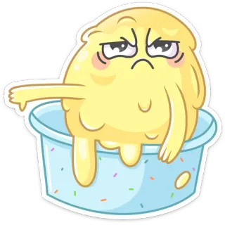 👎 ice cream, dessert, cartoon, lazy, sleepy, food whatsapp sticker