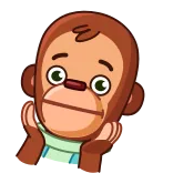 🥰 monkey, cute, animal, cartoon telegram sticker