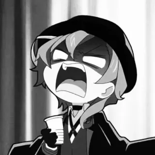 🎱 Chuuya Nakahara Bungo Stray Dogs Anime, Manga, Chibi, Enojado, Retrato, Fanart, Bungo Stray Dogs telegram sticker