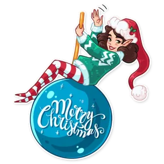 👋 Merry Christmas weihnachten, elfe, feiertag, festlich, schmuck, gruß, feier whatsapp sticker