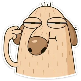 😑 pies, kreskówka, śmieszne, zwierzę, postać whatsapp sticker