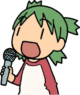 🎤 Anime, Karaoke, Cantar, Microfone, Cabelo verde telegram sticker