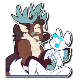 🥰 furry, cerf, renard, anthro, mignon, animaux telegram sticker