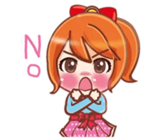 🙅 NO Phim hoạt hình, Anime, Cô gái, Tức giận, Bất đồng telegram sticker