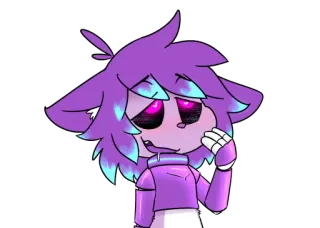 😍 漫画, 紫, キャラクター, デジタルアート, アニメ telegram sticker